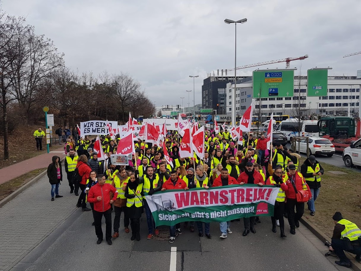 Streik am Flughafen Frankfurt am Dienstag