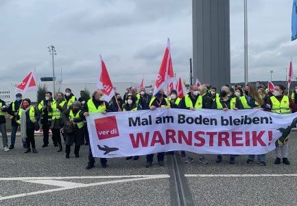 Streik am Flughafen Langenhagen amDienstag, 22. März 2022