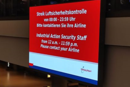 Warnstreik am Flughafen Hamburg
